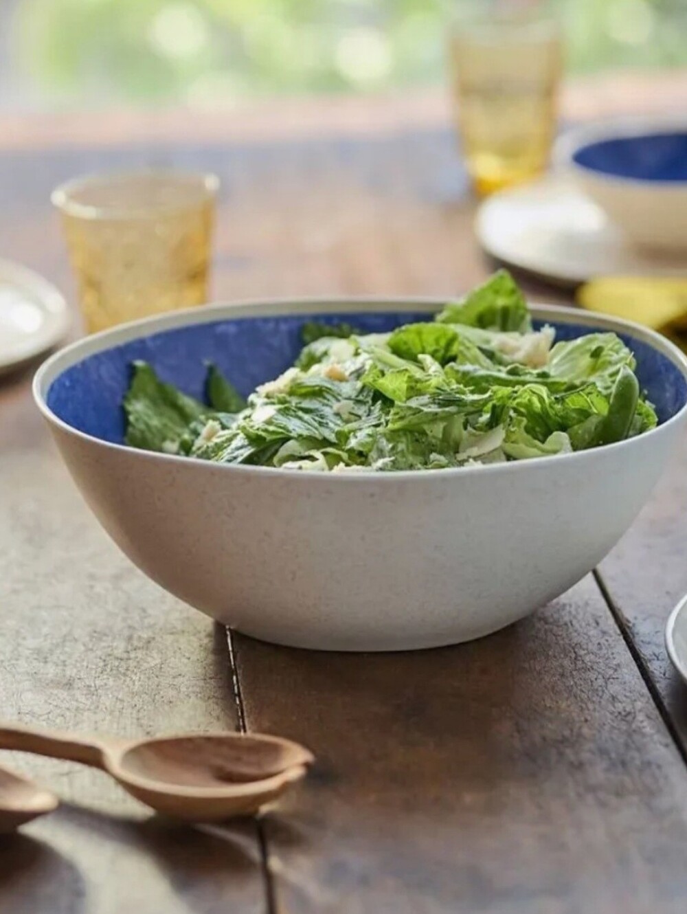 Anthropologie, Dakota Bamboo Melamine Serve Bowl In Blue